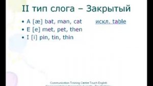 2  Правила чтения английского языка  Закрытый тип слога