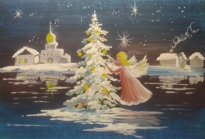 Мастер Класс. Гуашь. ОНЛАЙН УРОК. РОЖДЕСТВО