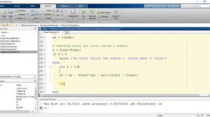 1.3| False Position for Finding Roots of Equations Using MATLAB