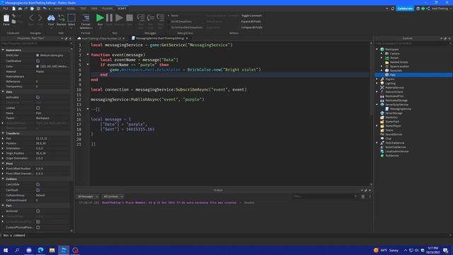 Messaging Service (Serverwide Events) | Roblox Studio (2022) смотреть онлайн