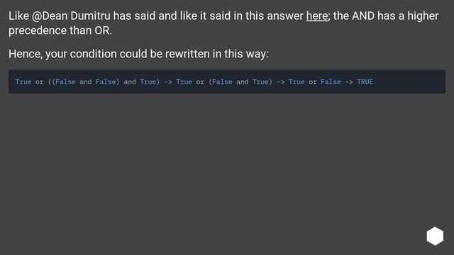 Python: How does python executes multiple boolean in one statement?