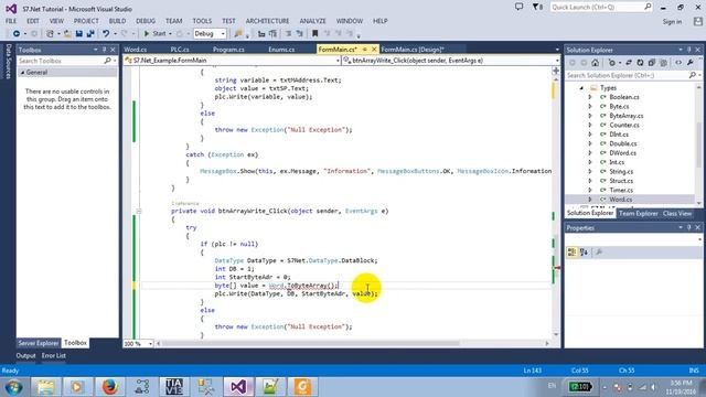 How to writes an array data into DataBlock of The Siemens S7 PLC Using Visual C# смотреть онлайн