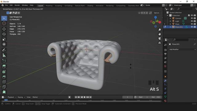 sofa chair modeling in blender 3x | blender cloth filter