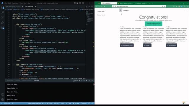 Tailwindcss & Daisyui ~ Admin layout in yii2