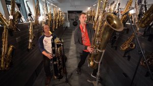 GIANT Contrabass Saxophone Duet