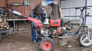 трехколёсный трактор из мотоблока дизель с фрезой - проект