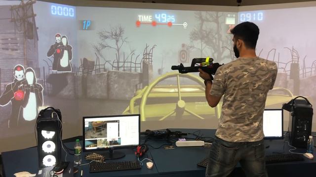 Real time Shooting scenario:Made by Unity3d HTC VIVE: UNITY FPS VIVE Projector display FPS TUTORIAL