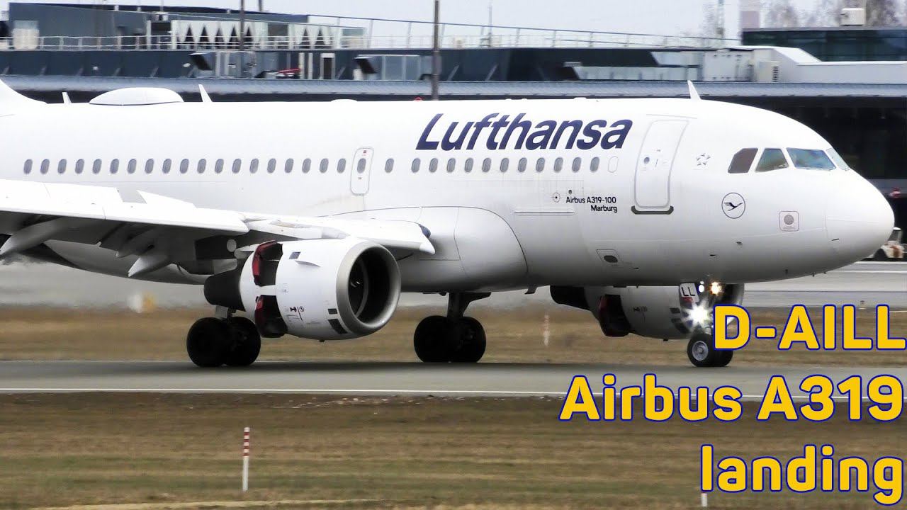 Споттинг в чистом виде: ветер 7м/сек, посадка Airbus A319, Lufthansa, D-AILL