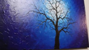 Aperçu vidéo du tableau contemporain : Silhouette d'arbre de nuit.