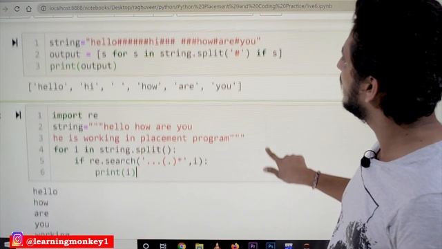 Python Practice Strings || Lesson 6 || Python Placements || Learning Monkey ||