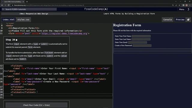 (ARCHIVED) Learn HTML Forms by Building a Registration Form - Step 20