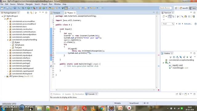 Core Java 70 - throw exception смотреть онлайн
