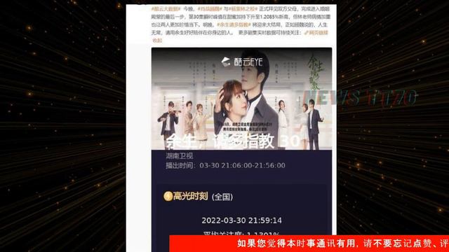 ENG SUB -  《#余生请多指教》今日大结局#杨紫 萧战送长辞，单日破2亿，#肖战 发布主题曲合唱 【NEWS TT7004月1日】