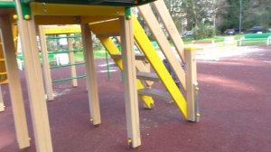 Детская площадка. Труба, горки. Playground for kids with tubes на площадке.