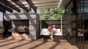 Проект летней кухни с барбекю. В1