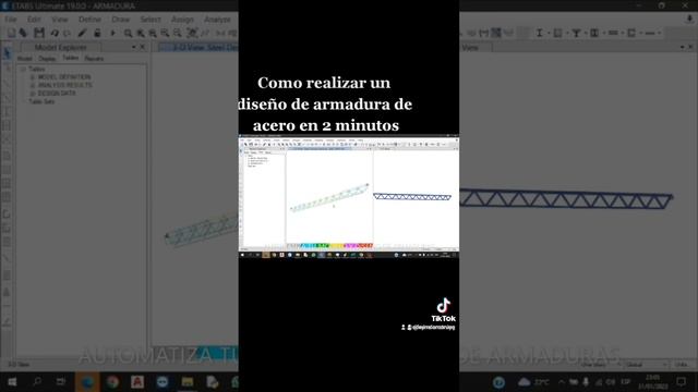 modelar y analizar armadura con vba Excel y Etabs