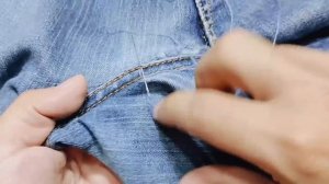 How to repair a hole in jeans between the legs without using a piece of cloth