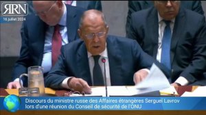 Discours du ministre russe des affaires étrangères Serguei Lavrov lors d'une réunion à l'ONU