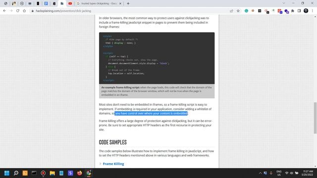 Practical Web Application Security - Part 7 - Clickjacking Defenses [Hacksplaining] смотреть онлайн