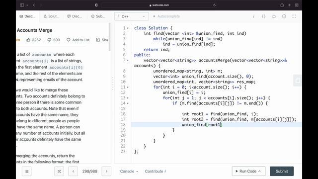 Account Merge - LeetCode смотреть онлайн