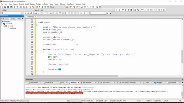 C++ Tic Tac Toe Game Project Program