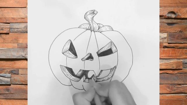 Vector Halloween pumpkin Hand Art illustration смотреть онлайн