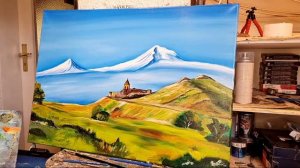 Im Hayastan - Garsi Mitoyan / Как нарисовать АРМЯНСКУЮ гора АРАРАТ / Ինչպես նկարել Արարատ լեռը