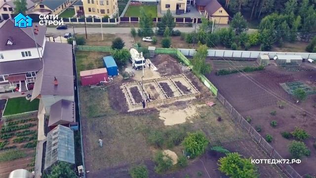 Устройство свайно-ростверкового фундамента. Деревня Дударева. Ситистрой