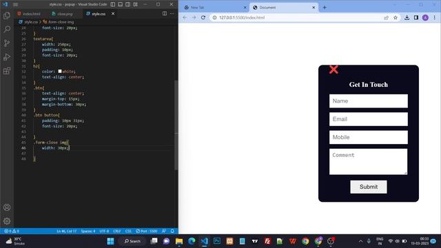 How to Make a POPUP FORM using html css jquery | Pop up Contact form