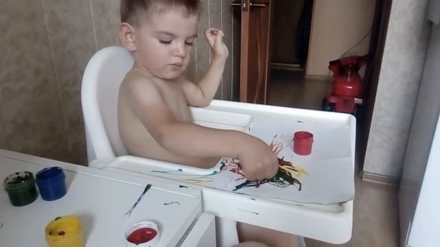 Рисуем ватными палочками! нам 2 года смотреть онлайн