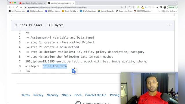 Java Bangla Tutorials 11 : Assignment 2 | Variables and data types