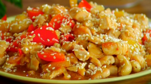 Рецепт курицы в кисло-сладком соусе с имбирем и орехами