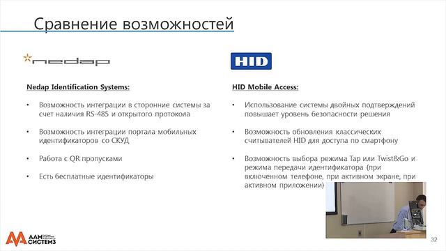 9. Сравнение и демонстрация работы систем Nedap MACE и HID Mobile Access