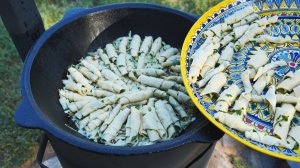 Жайма по-казахски в казане на костре