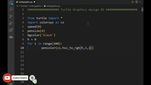 python turtle graphics tutorial || #design82  || Python graphics