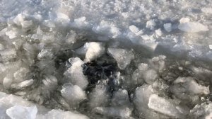 Preparing ice for drinking in the coldest inhabited place in the world - Yakutia