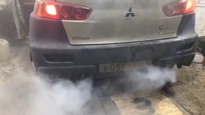 Раздвоенный выхлоп лансер 10