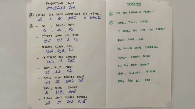 Learn French - DELF Exam Preparation - Production Orale - Speaking - Poem