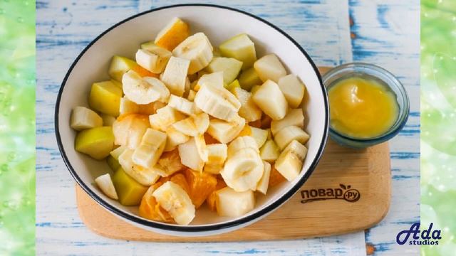 Фруктовый салат с йогуртом для детей Рецепт, пошаговый, как приготовить, видеореце смотреть онлайн