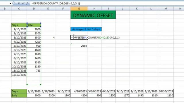 Offset Function for Dynamic Calculations Part 2 | How to use Advance Offset Formula in Excel ?
