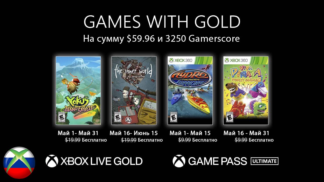 Бесплатные игры по подписке xbox live gold на 1 мая 2022