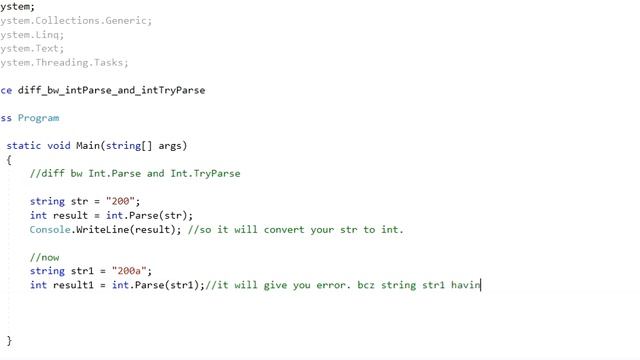 Difference Between int Parse and int TryParse смотреть онлайн