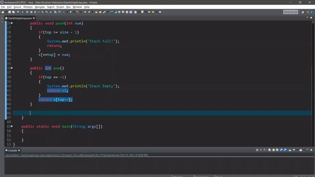Easy Implementation of Stack using Arrays | Java Stack implementation with arrays | tamil смотреть онлайн
