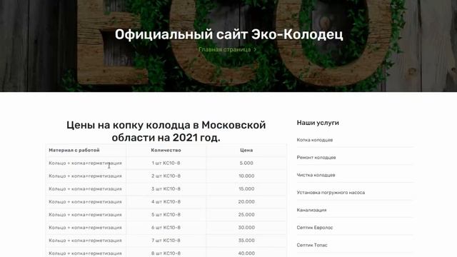 Аудит сайта - копка, обустройство и чистка колодцев смотреть онлайн