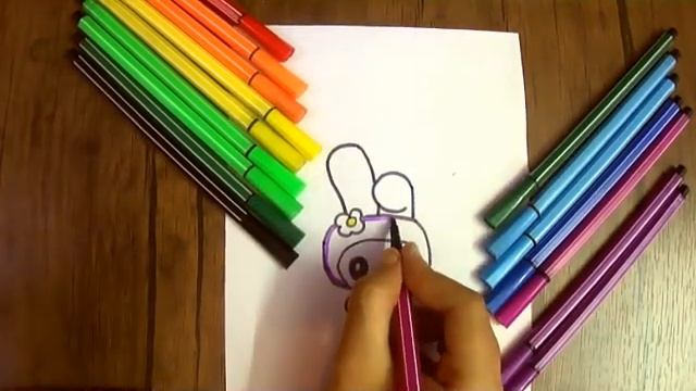 Easy Drawing for Kids | How to draw My Melody from Hello Kitty | Sanrio | Picture Coloring