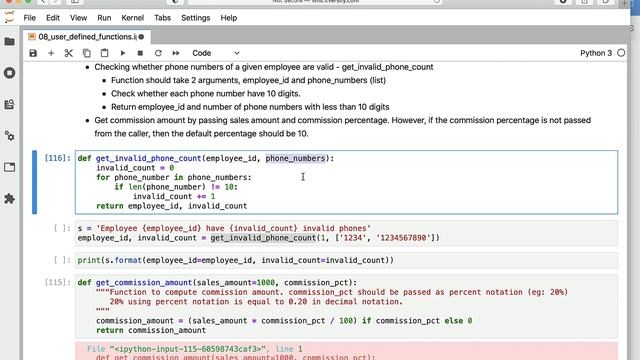 Programming Essentials Python - User Defined Functions - Function Parameters and Arguments