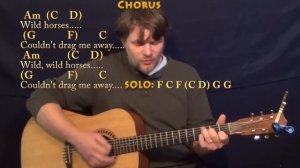 Wild Horses (The Rolling Stones) Strum Guitar Cover Lesson with Chords/Lyrics