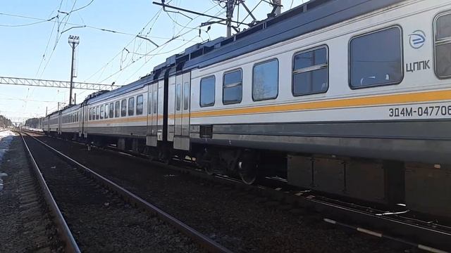 Электропоезд ЭД4М-0477 станция Голицыно до станции Можайск. 21.03.2022. смотреть онлайн