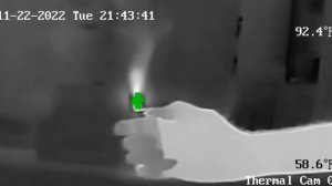 My Thermal Camera in sandbox testing (not mounted and focus set for 20 meters so fuzzy)