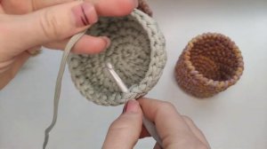 ?Корзинки для ватных палочек и дисков?узор диагональ❤️вязание крючком?